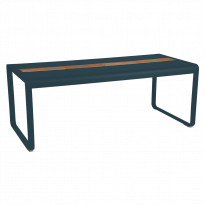 Table BELLEVIE 196 x 90 cm avec rangement de Fermob, Bleu acapulco