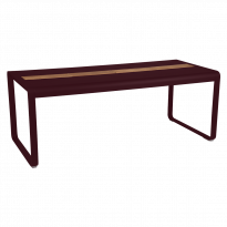 Table BELLEVIE 196 x 90 cm avec rangement de Fermob, Cerise noire
