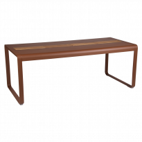Table BELLEVIE 196 x 90 cm avec rangement de Fermob, Ocre rouge