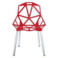 Chaise empilable ONE avec pieds en aluminium anodisé poli de Magis, 3 coloris