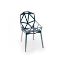 Chaise empilable ONE avec pieds en aluminium anodisé poli de Magis, Gris anthracite
