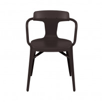 Chaise T14 de Tolix acier inoxydable, Finition mat texturé, Chocolat noir