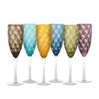 Flûtes à champagne BLOCKS de Pols Potten, Set de 6 coloris