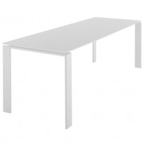 Table FOUR de Kartell,  158 x 79 cm, Piètement blanc, Plateau blanc soft touch
