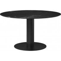 Table 2.0 de Gubi, base noire, Ø110, Black Marquina Marble
