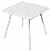 Table carrée 4 pieds LUXEMBOURG de Fermob, Blanc coton