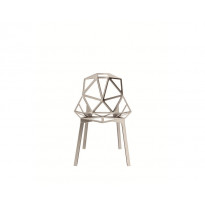 Chaise empilable ONE avec pieds en aluminium anodisé poli de Magis, Blanc
