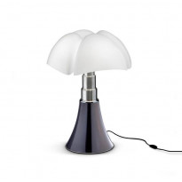 Lampe à poser PIPISTRELLO 4.0 de Martinelli Luce, LED Dimmable Bluetooth, Titane