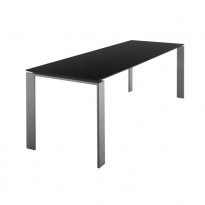 Table FOUR de Kartell, 223 x 79, Piètement acier coloris aluminium, Plateau noir