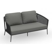 Canapé lounge extérieur PATMOS, 2,5 places, Structure aluminium graphite
