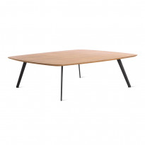 Table basse SOLAPA H36 de Stua, 120 x 120 cm Pieds Noir, Plateau Chêne