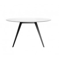 Table AISE ronde de Treku, pieds en métal noir, 5 coloris