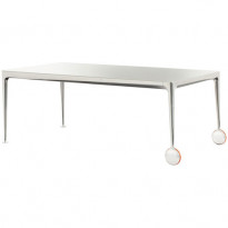 Table BIG WILL de Magis, 210 x 105 cm, Aluminium poli / Blanc