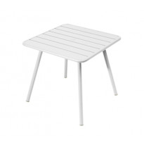 Table carrée 4 pieds LUXEMBOURG de Fermob, Blanc coton