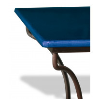 Table en pierre de lave émaillée 180 x 90, piètement directoire, Bleu de Castre