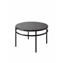 Table basse ronde T37 de Tolix, Ø 80 cm, Noir foncé