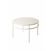Table basse ronde T37 de Tolix, Ø 80 cm, Blanc perlé