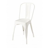 Chaise A+ acier de Tolix, Assise 48 cm, Blanc pur