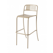 Chaise haute PATIO en acier inoxydable de Tolix, Beige gris