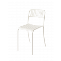 Chaise à lames PATIO en acier inoxydable de Tolix, Blanc pur