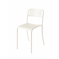Chaise à lames PATIO en acier inoxydable de Tolix, Blanc perlé