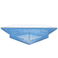 Table basse carrée VERACRUZ de Boqa, 100 x 100, Bleu ciel