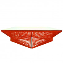 Table basse carrée VERACRUZ de Boqa, 100 x 100, Rouge de Mars