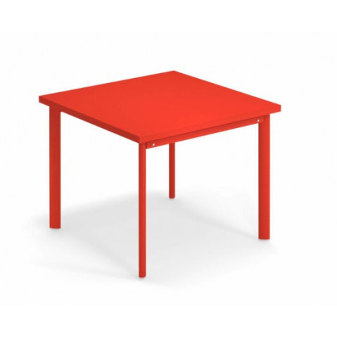 Table carrée 90x90 STAR de Emu, Rouge écarlate