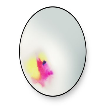 Grand miroir FRANCIS de Petite Friture, Rose-Jaune