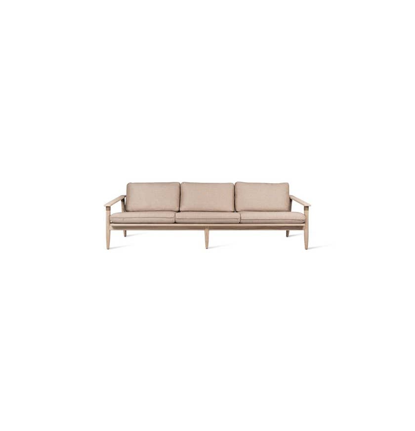 David Lounge Sofa 3 places de Vincent Sheppard, cadre teck teinté et brossé