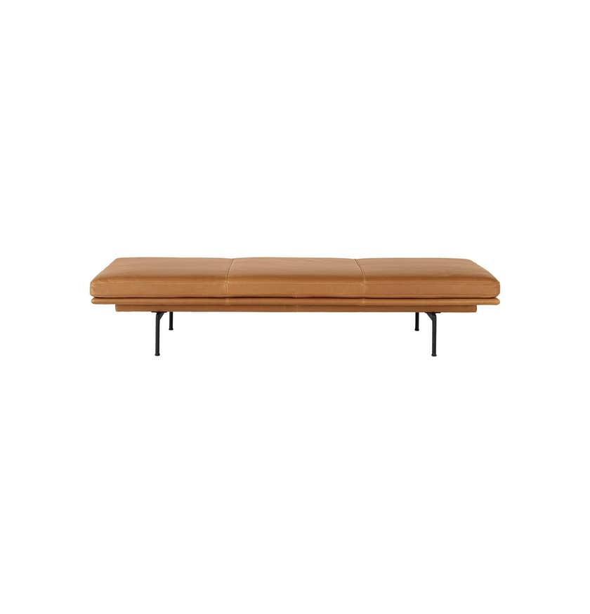 Daybed OUTLINE de Muuto, 200 cm, Refine cuir cognac