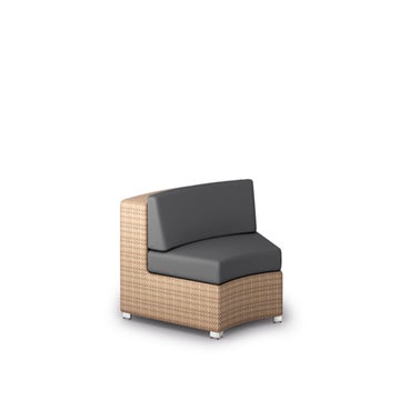 Module d'angle 45° LOUNGE avec coussins Cool white de Dedon, Bleach