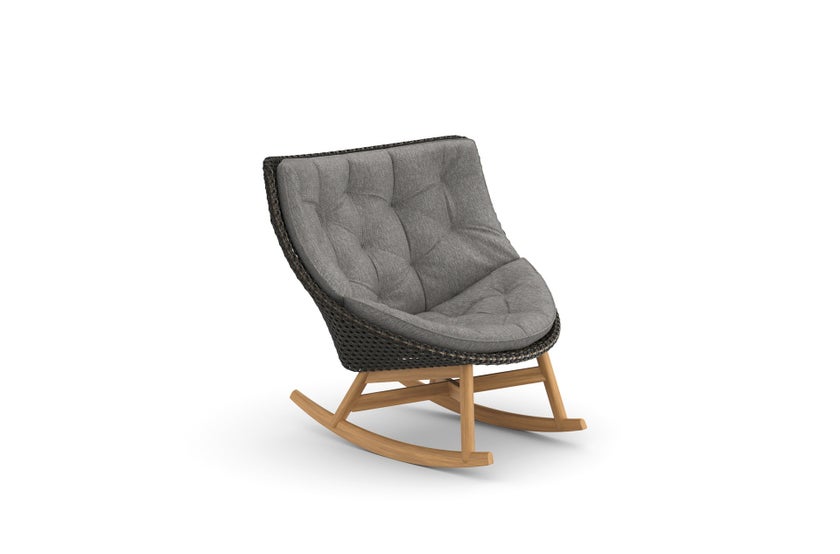 Rocking-chair MBRACE sans coussin de Dedon, Arabica Rocking-chair MBRACE sans coussin de Dedon, Arabica
