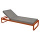 Lit de soleil BELLEVIE, Orange confite, Coussin Taupe grisé