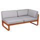 Module d'angle droit 2 places BELLEVIE, Orange confite, Coussin Gris flanelle