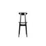 Fauteuil de table TEO, Assise simili cuir Black, Piètement hêtre massif Nearly black C005
