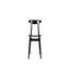 Fauteuil de table TEO, Assise simili cuir Black, Piètement hêtre massif Nearly black C005