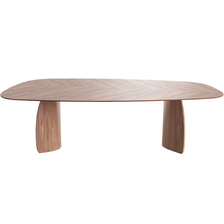 Table DOLMEN CHEVRON T0300 de Mobitec, Plateau Organic, 120x230 cm, Noyer Table DOLMEN CHEVRON T0300 de Mobitec, Plateau Organic, 120x230 cm, Noyer