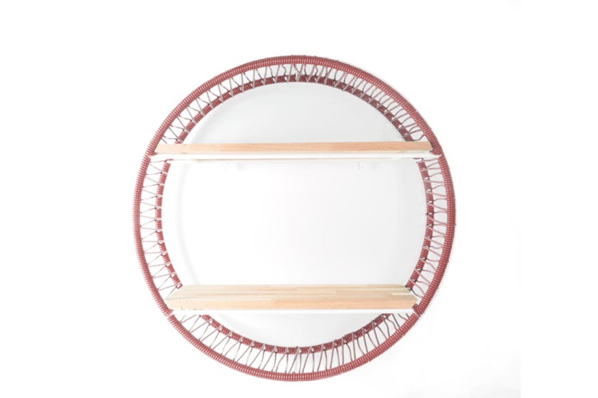 Étagère SONIX Ø.72 cm de Boqa, Structure blanche, Terracotta Étagère SONIX Ø.72 cm de Boqa, Structure blanche, Terracotta