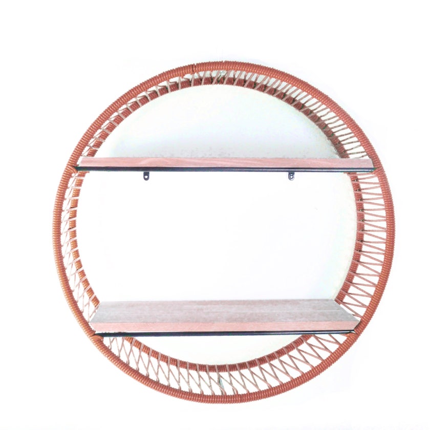 Étagère SONIX Ø.72 cm de Boqa, Structure noire, Terracotta Étagère SONIX Ø.72 cm de Boqa, Structure noire, Terracotta