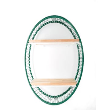 Étagère SONIX Ø.72 cm de Boqa, Structure blanche, Vert sauge