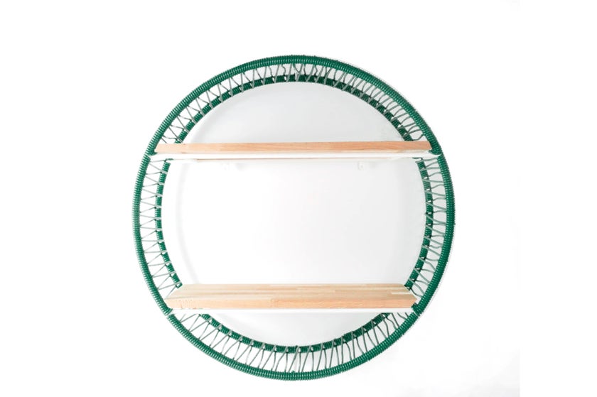 Étagère SONIX Ø.72 cm de Boqa, Structure blanche, Vert sauge Étagère SONIX Ø.72 cm de Boqa, Structure blanche, Vert sauge