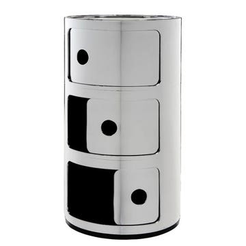 Rangement COMPONIBILI MÉTALLISÉ 3 éléments de Kartell, Chrome