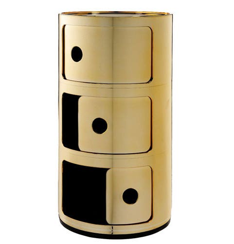 Rangement COMPONIBILI MÉTALLISÉ 3 éléments de Kartell, Or