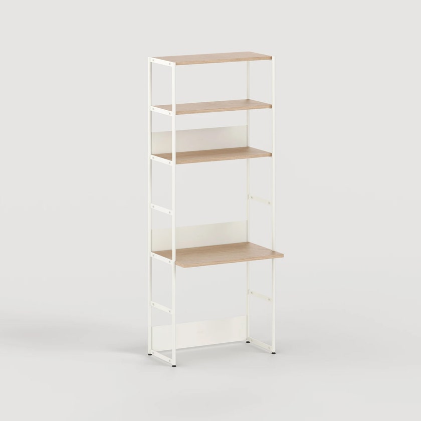 Etagère bureau UNIT - H180 à 215 x L84cm - bois éco-certifié - Blanc Crème Etagère bureau UNIT - H180 à 215 x L84cm - bois éco-certifié - Blanc Crème