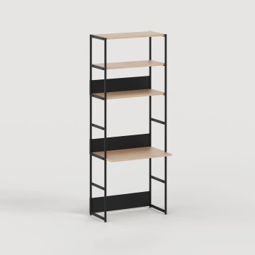 Etagère bureau UNIT - H180 à 215 x L84cm - bois éco-certifié - Noir Graphite