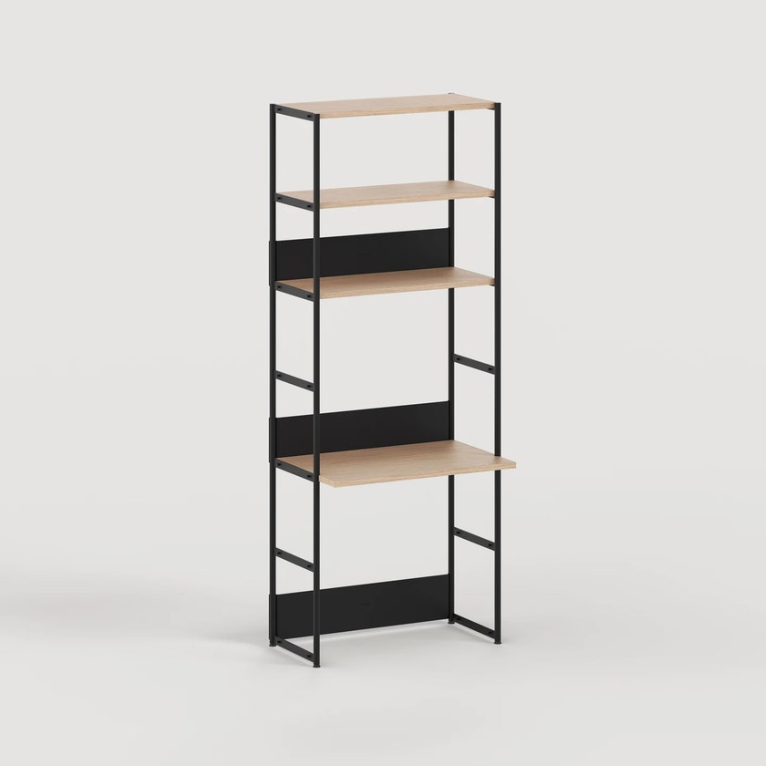 Etagère bureau UNIT - H180 à 215 x L84cm - bois éco-certifié - Noir Graphite Etagère bureau UNIT - H180 à 215 x L84cm - bois éco-certifié - Noir Graphite