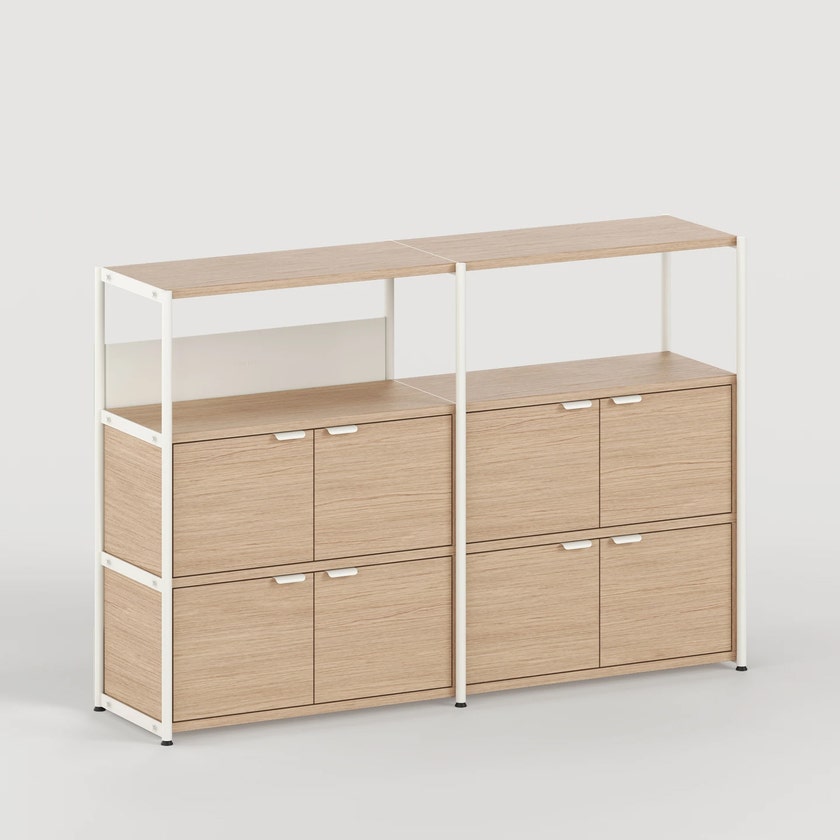 Etagère UNIT - H110 x L164cm - bois éco-certifié - Blanc Crème Etagère UNIT - H110 x L164cm - bois éco-certifié - Blanc Crème