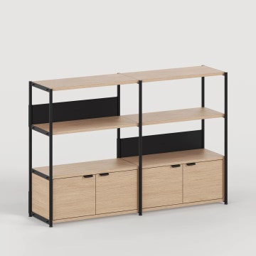 Etagère UNIT - H110 x L164cm - bois éco-certifié - Noir Graphite