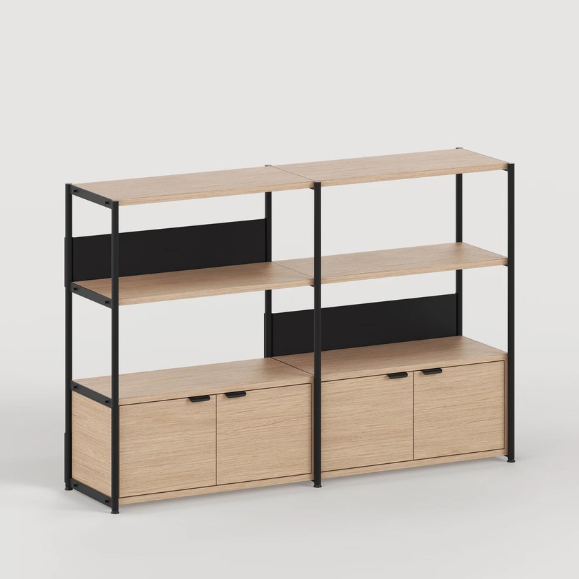 Etagère UNIT - H110 x L164cm - bois éco-certifié - Noir Graphite Etagère UNIT - H110 x L164cm - bois éco-certifié - Noir Graphite